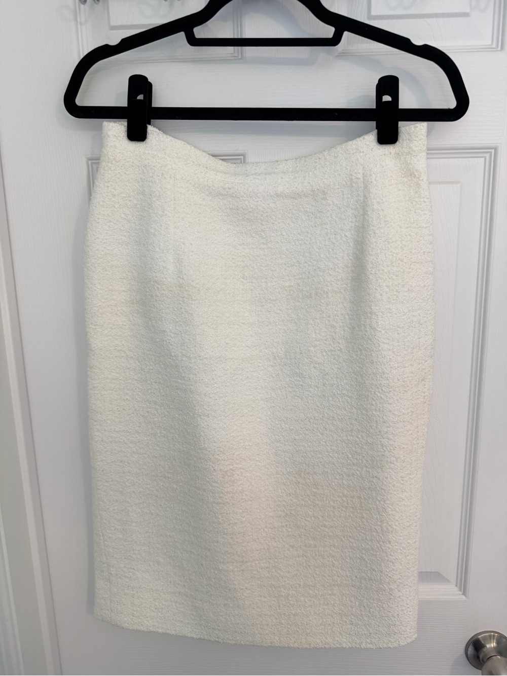 Alessandra Rich White Bouclé Pencil Skirt